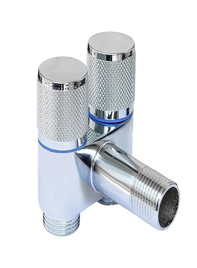 Imaashi Compact 2 Way Angle Cock | 2-in-1 Angle Valve with Wall Flange | For Bathroom, Toilet, Wash Basin | Crome Finish - Image 5